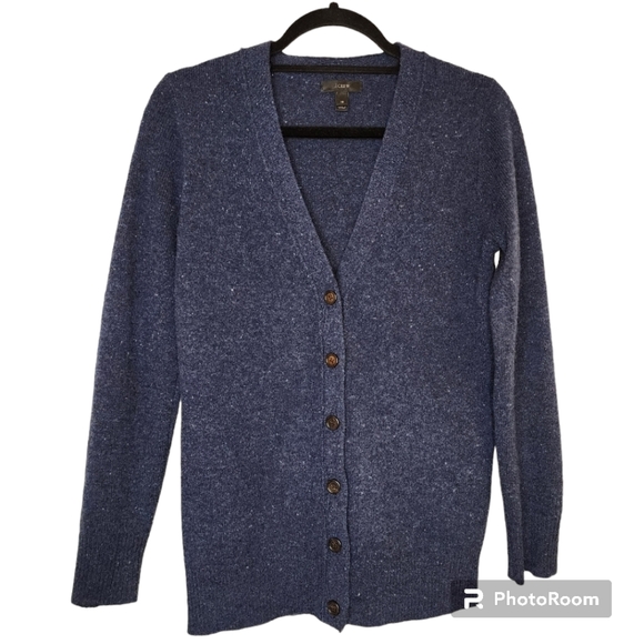 J. Crew Sweaters - J. Crew Marled Merino Wool Blue Grandpa Cardigan Sweater Sz XS